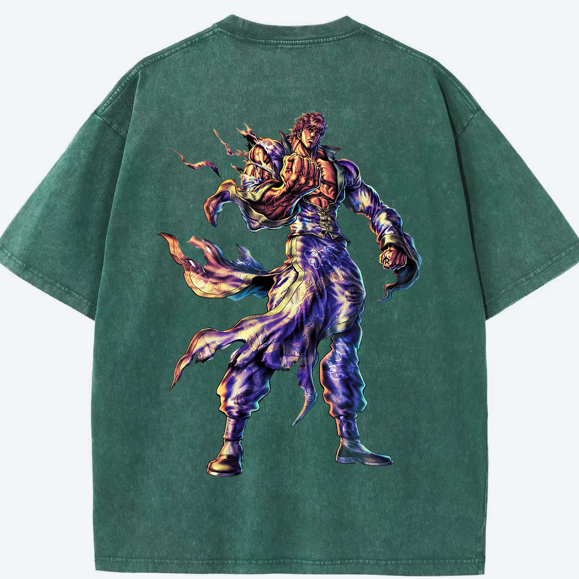 （画像用） 北斗の拳 Fist of the North Star 綿100% ヴィンテージ風 半袖Tシャツ（背面プリント）